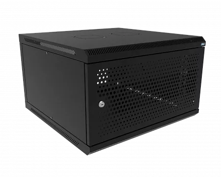 Шкаф телекоммуникационный настенный разборный МИКсистем 19" Basis 6U 600x600  дверь перфорация черный