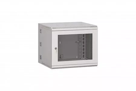 Шкаф настенный разборный трёхсекционный (откидной) МИКсистем 19" 12U 600x500  дверь перфорация+стекло