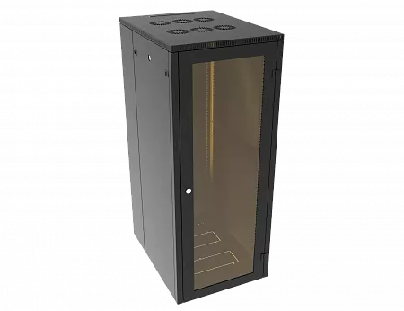 Шкаф телекоммуникационный напольный МИКсистем 19" серия ECO-L 24U 600*800 дверь стекло черный