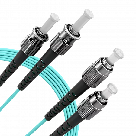 Шнур оптический переходной (патч-корд) LANMIR двойной многомодовый MM 50/125 OM3 FC/UPC-ST/UPC LSZH нг(А)-HF 2 м голубой