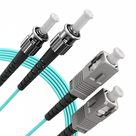 Шнур оптический переходной (патч-корд) LANMIR двойной многомодовый MM 50/125 OM3 SC/UPC-ST/UPC LSZH нг(А)-HF 3 м голубой