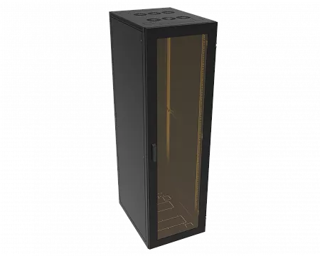 Шкаф телекоммуникационный напольный МИКсистем серия ECO+ 19" 24U 600*800 дверь стекло черный