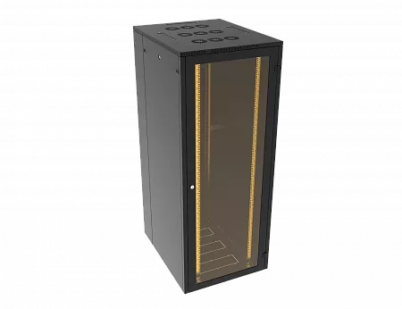 Шкаф телекоммуникационный напольный МИКсистем 19" серия ECO-L 48U 800*1000 дверь стекло черный