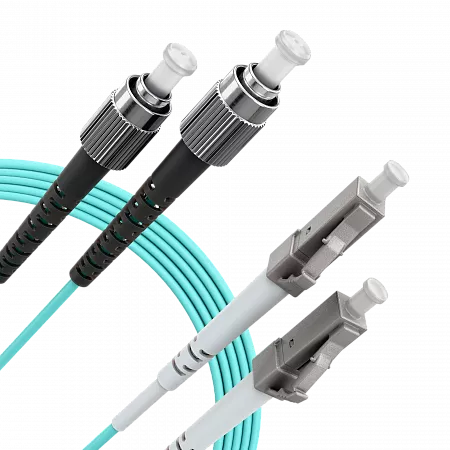 Шнур оптический переходной (патч-корд) LANMIR двойной многомодовый MM 50/125 OM3 LC/UPC-FC/UPC LSZH нг(А)-HF 2 м голубой