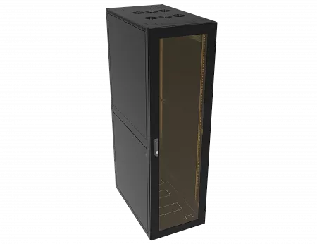Шкаф телекоммуникационный напольный МИКсистем серия ECO+ 19" 48U 600*1000 дверь стекло черный